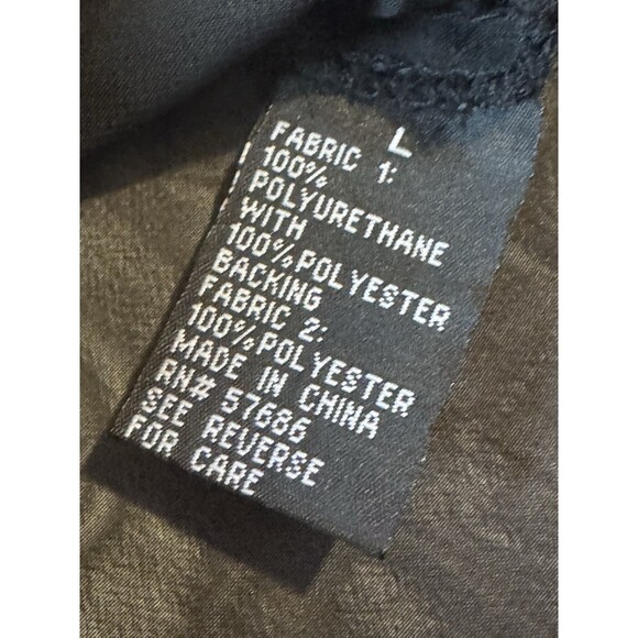 Paper Tee Women’s Faux Leather Moto Vest Long Sheer Back Layered Look Size Large - Picture 7 of 8